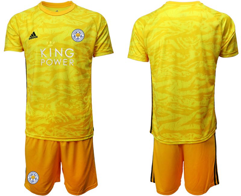 Men 2019-2020 club Leicester City yellow goalkeeper Soccer Jerseys->->Soccer Club Jersey
